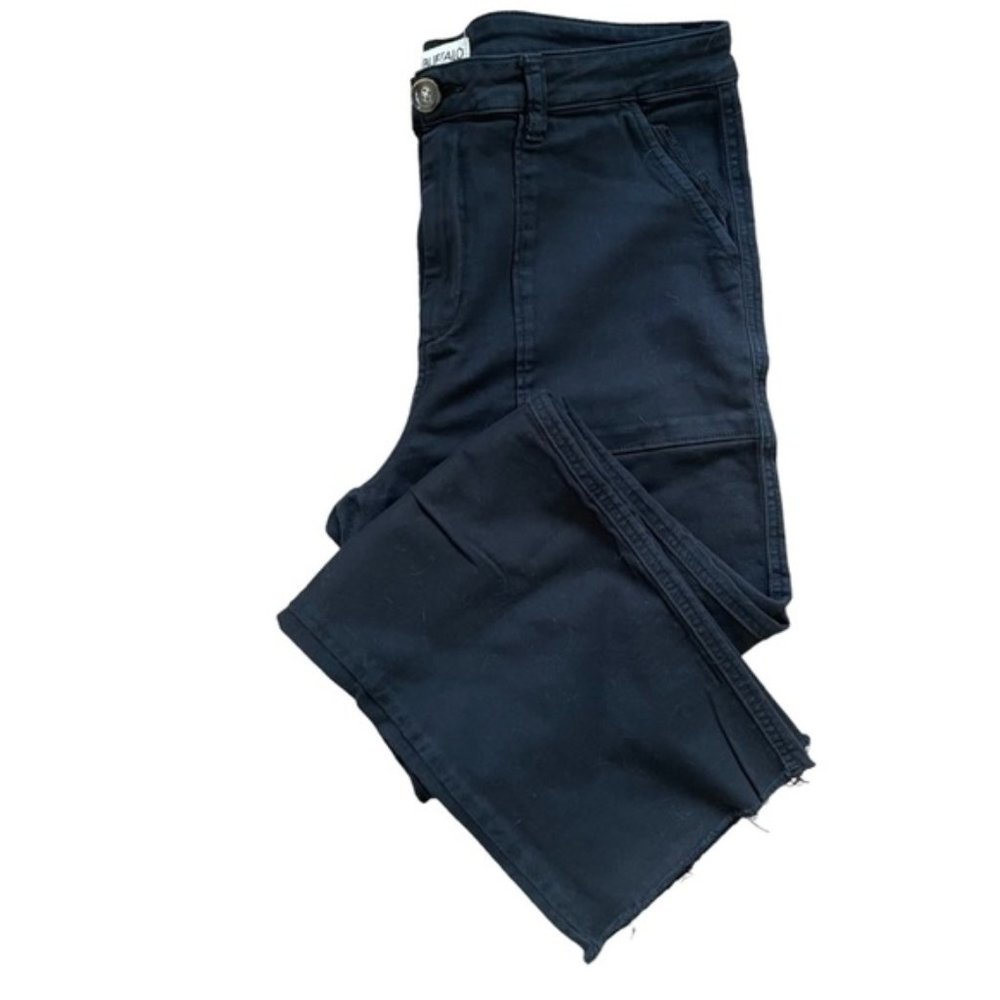 Buffalo David Bitton Womens Straight Leg Trouser Jean Midrise Stretch Black 32